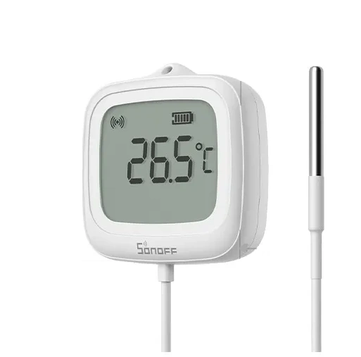 Battery powered temperature and humidity sensor with display