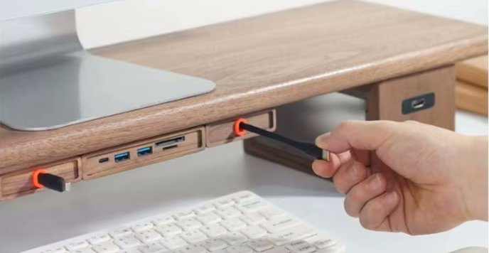 Walnut cable organizer