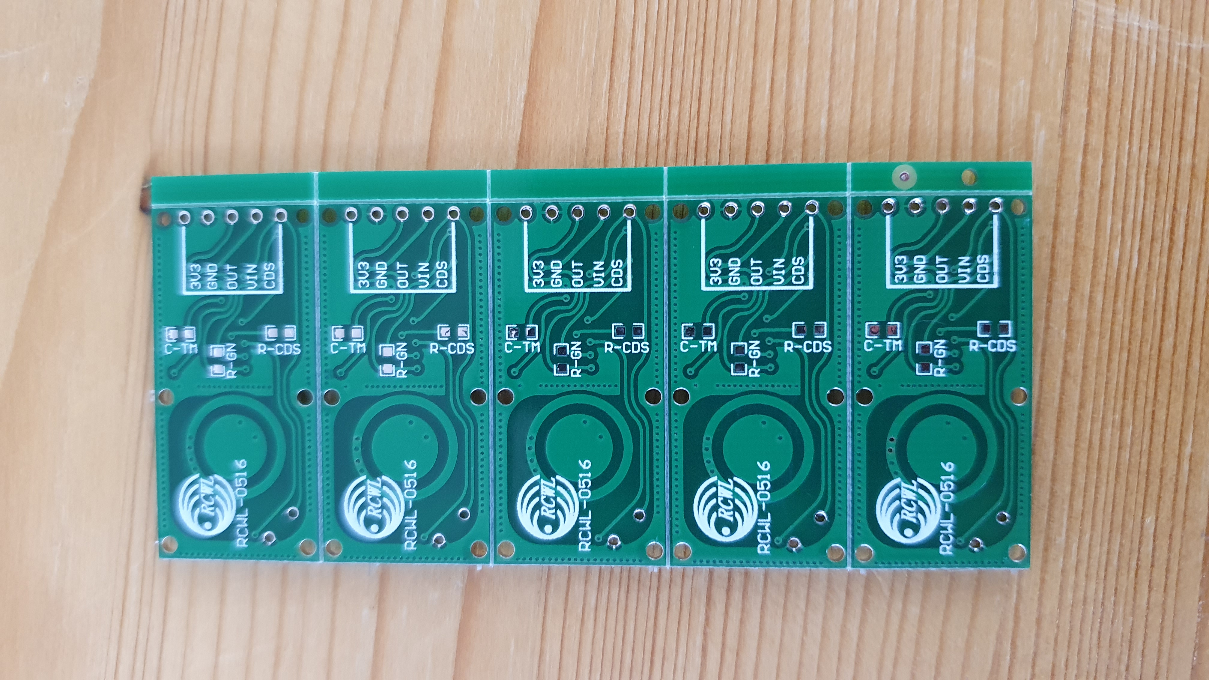 multiple RCWL-0516 presence sensor bottom