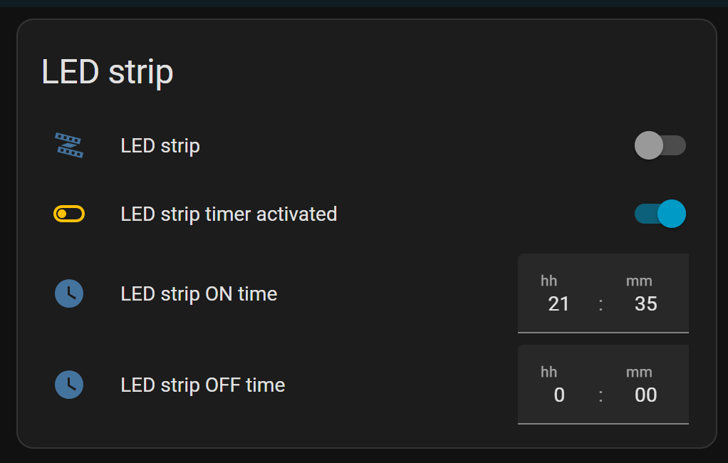 Time selector on the dashboard
