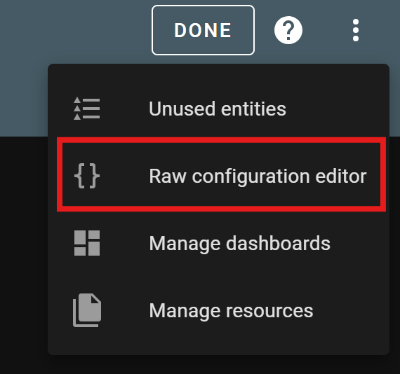 Raw configuration editor