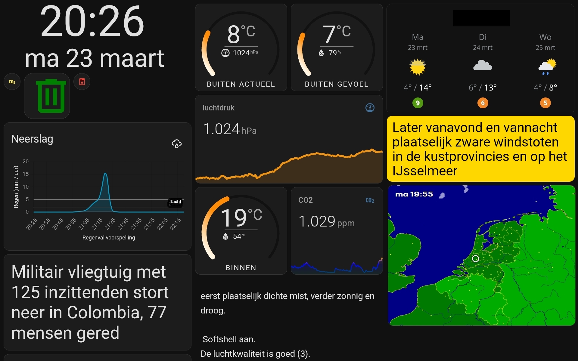 Home Assistant dashboard in kiosk mode
