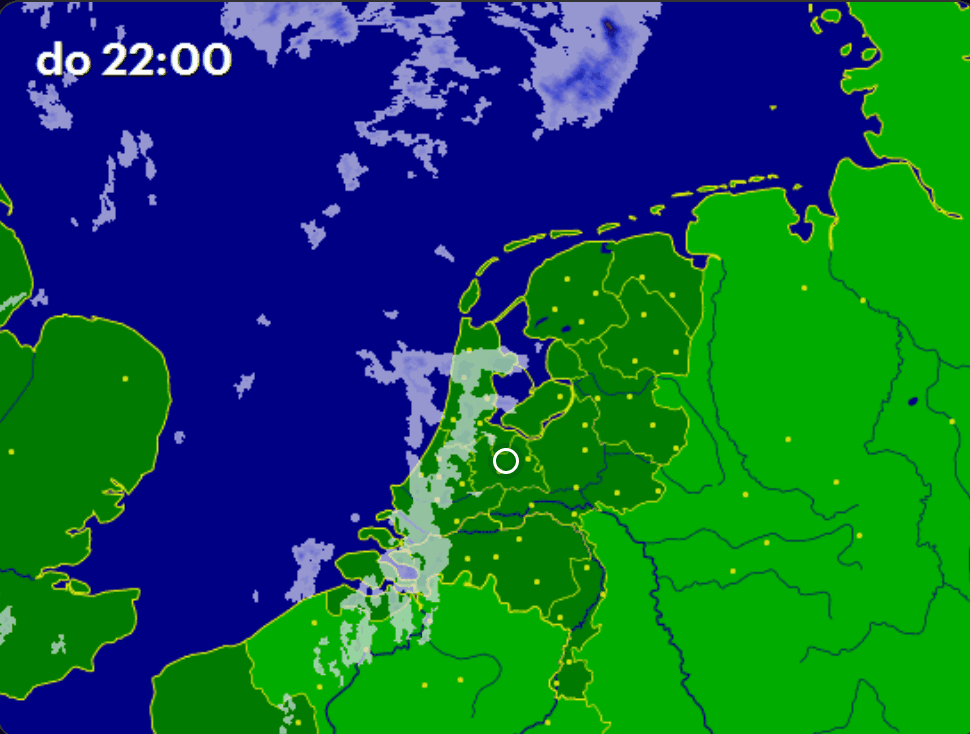 Rain radar animated with buienradar