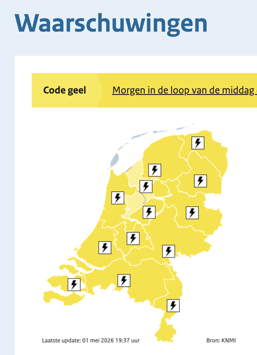 KNMI weer waarschuwingen