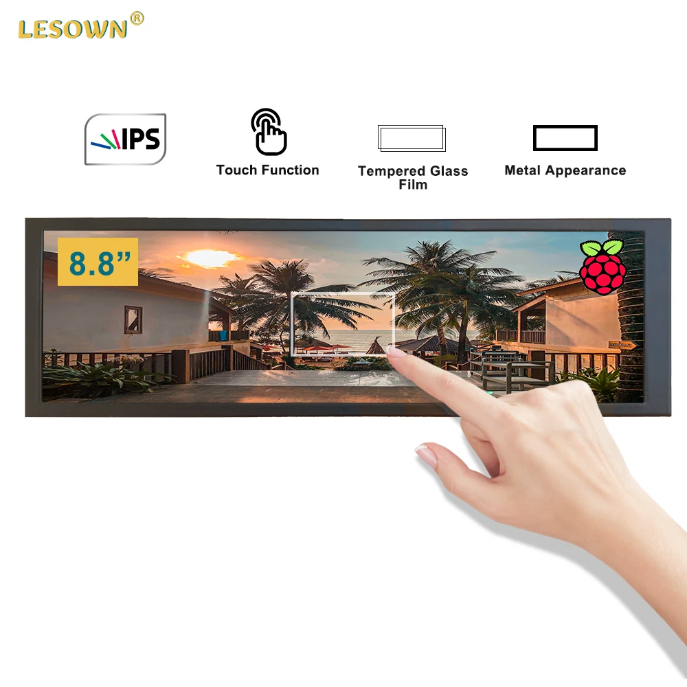 Stretch display with touchscreen