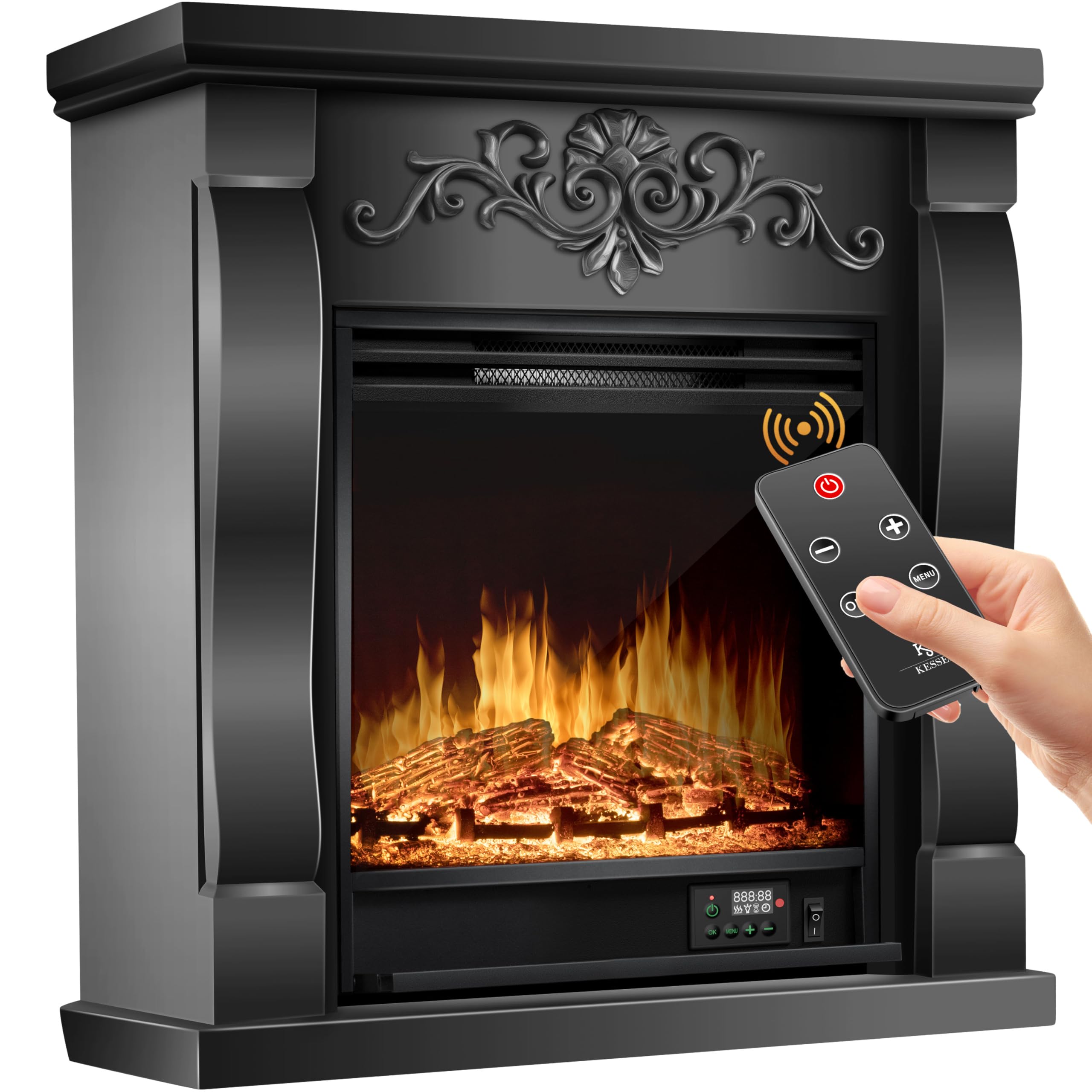 fireplace with remote